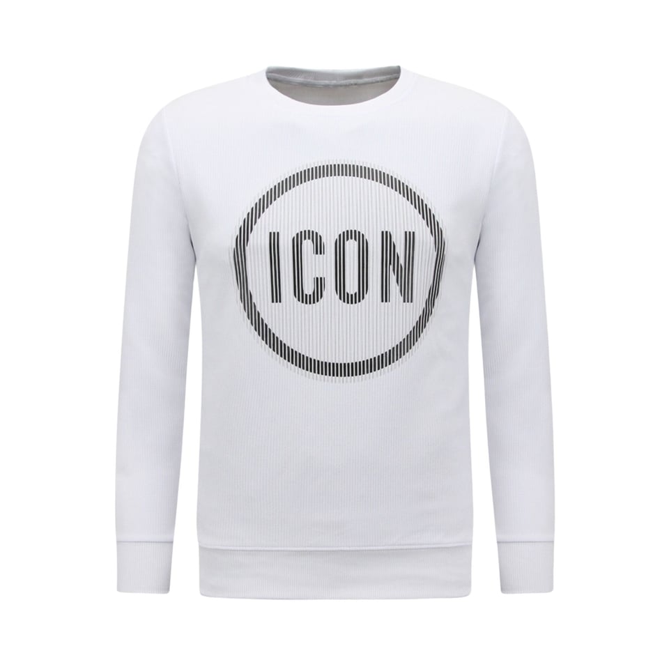 Heren Sweater ICON - Mannen Trui - Wit