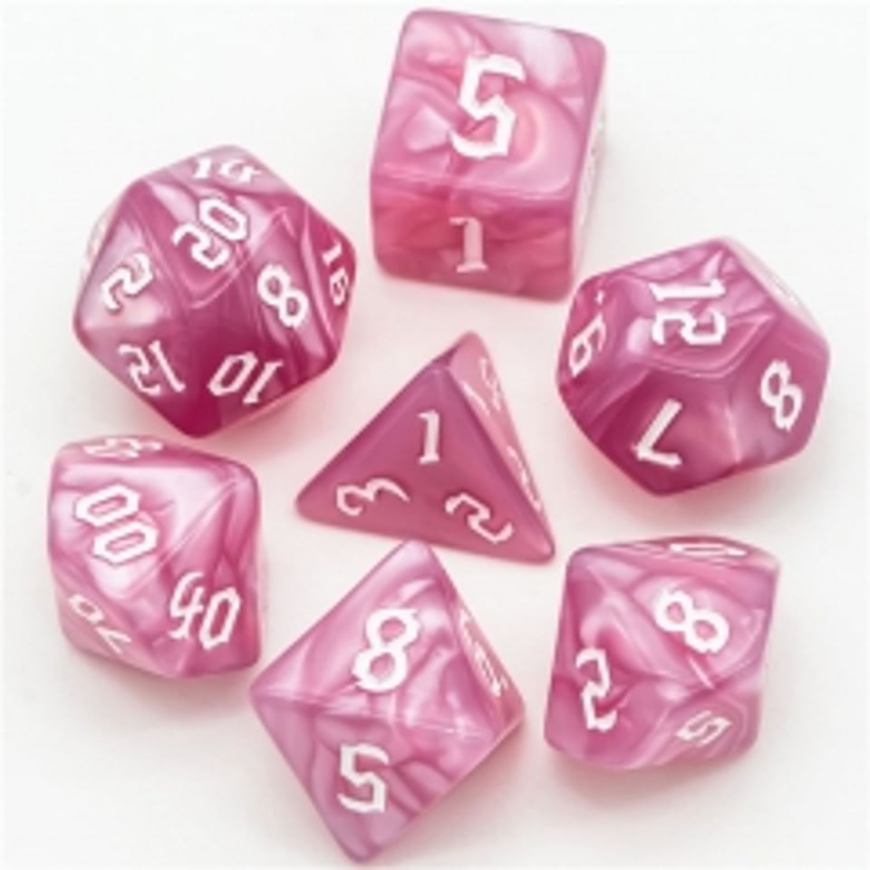 Dice Poly Macaron Magenta