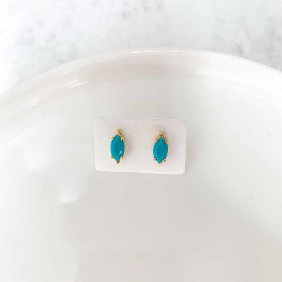 Turquoise Earrings - Gold Plated
