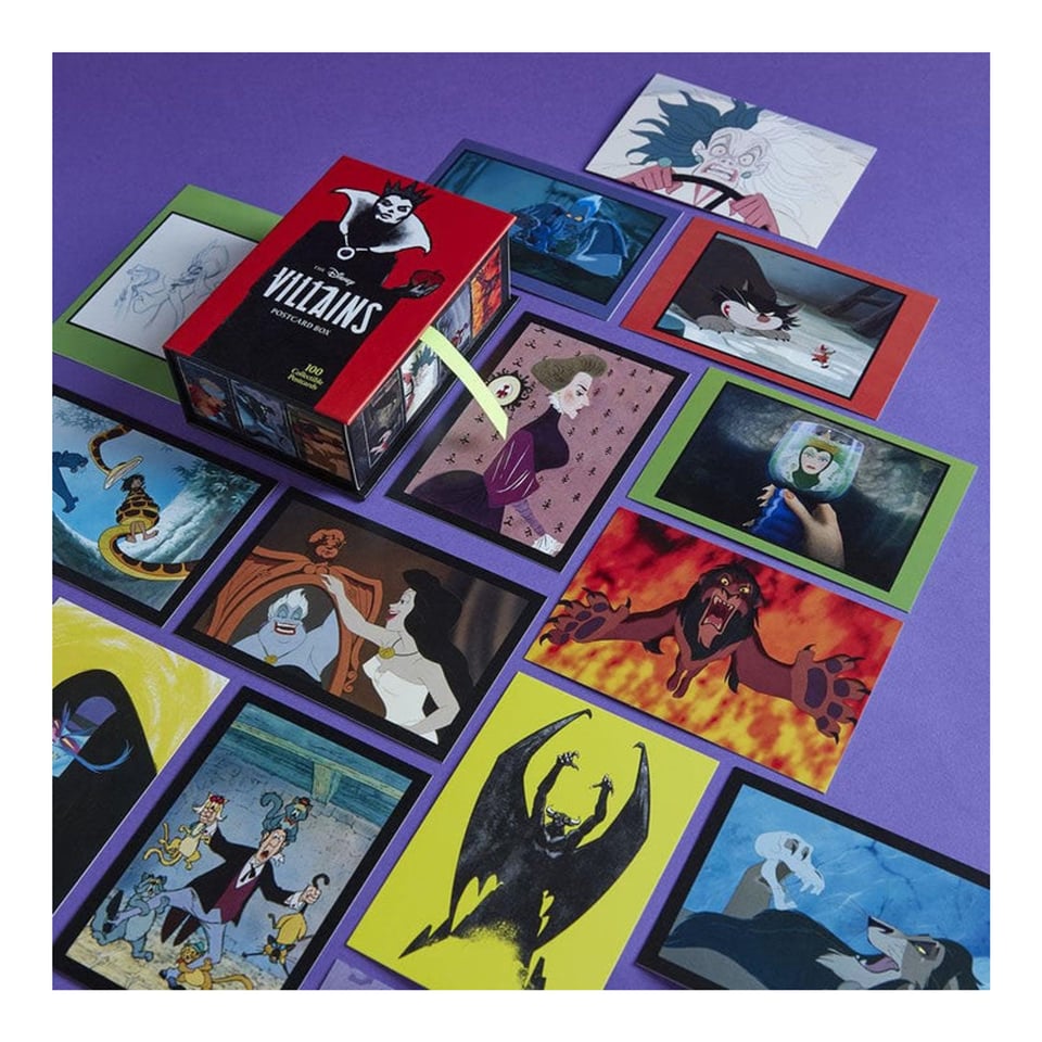 Disney Villains Postcard Box - 100 Collectible Postcards