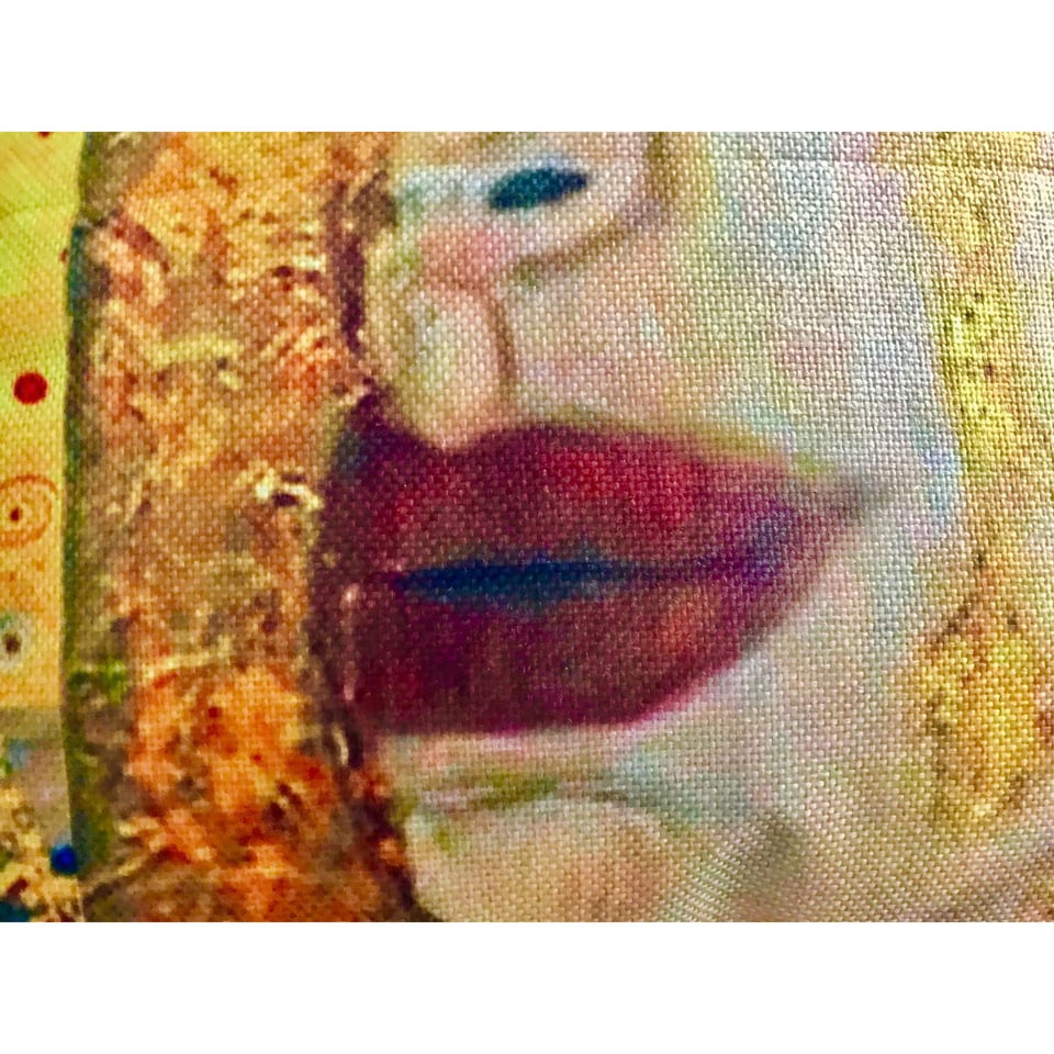 Gustav Klimt kussenhoes. Stevige kussenhoes Gustaf Klimt Gouden Tranen en De Kus. Golden Tears sierkussenhoes 45x45