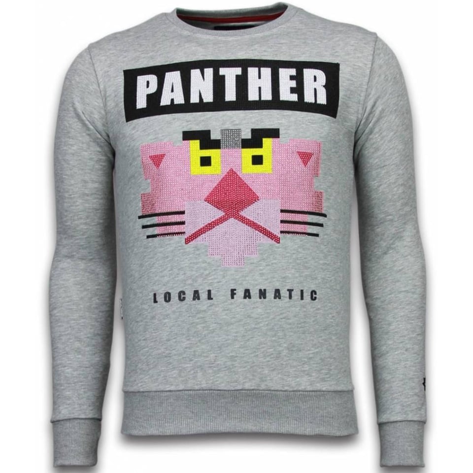 Panther - Rhinestone Sweater - Grijs