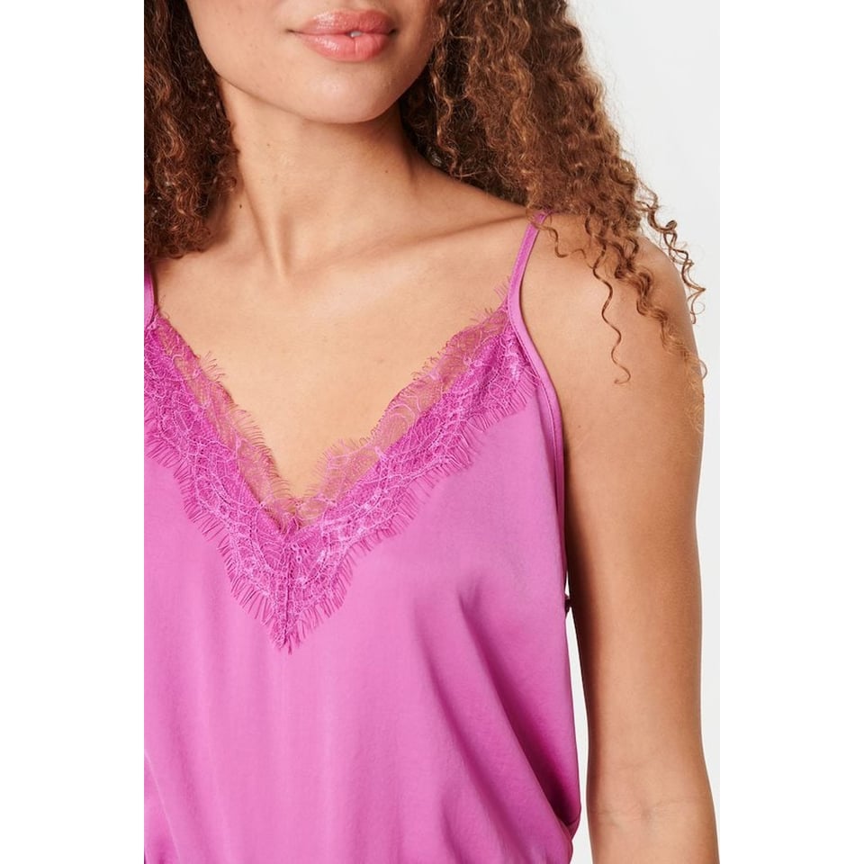 Silk look Pink lace Singlet