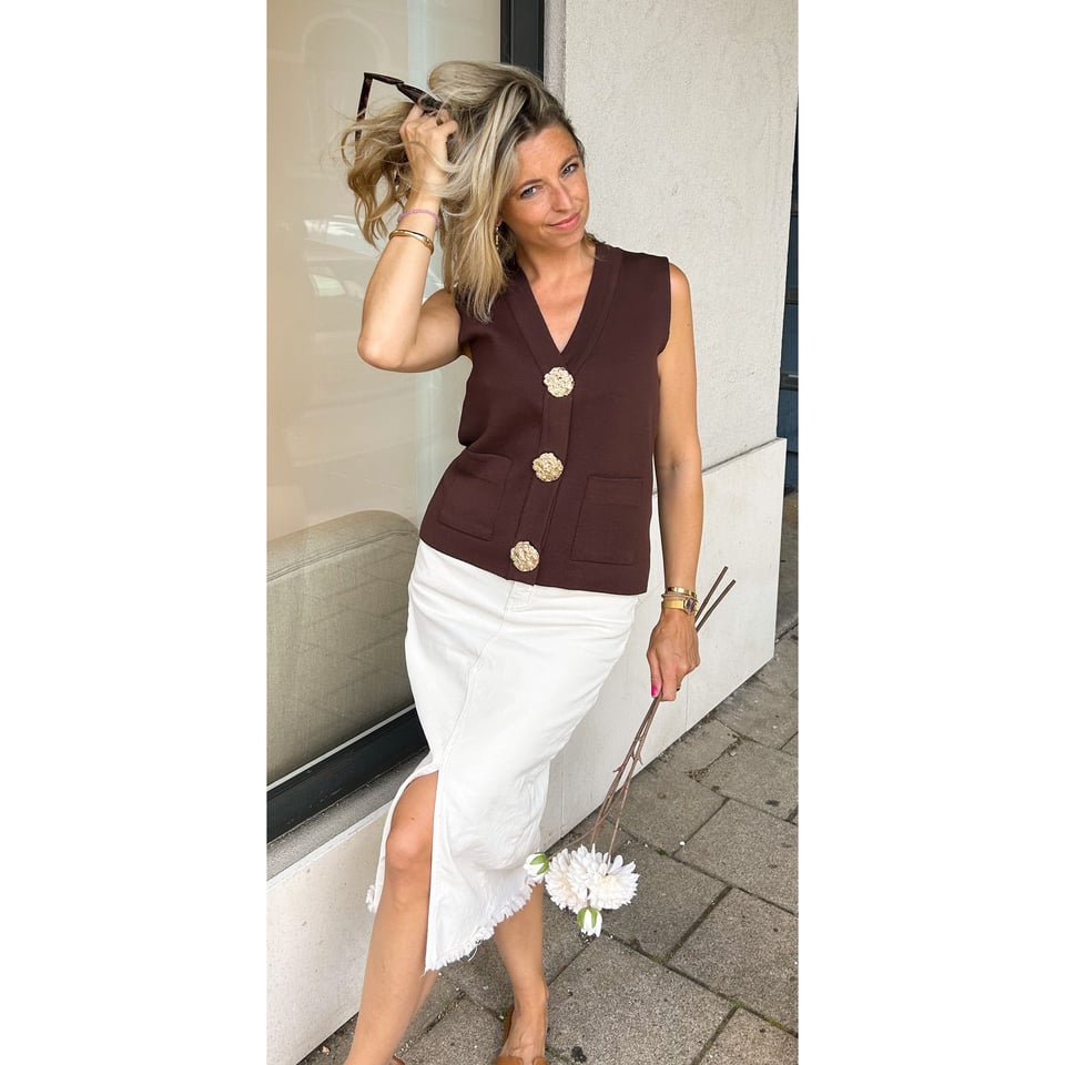 New Marron Brown - Cardigan gilet