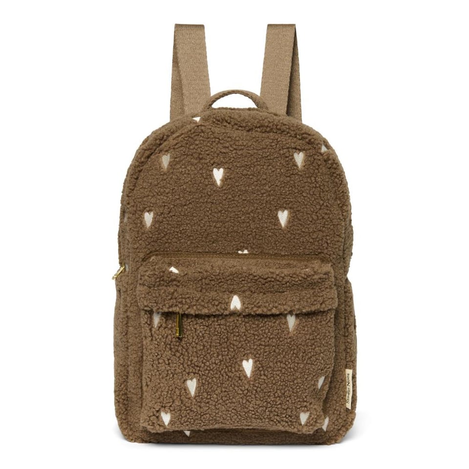 Noos Brown Teddy Hearts Midi Backpack