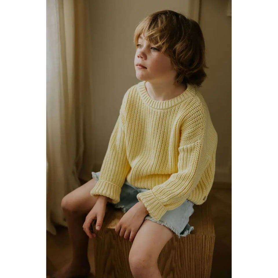 Yuki Kidswear Chunky Knitted Sweater - Vanilla