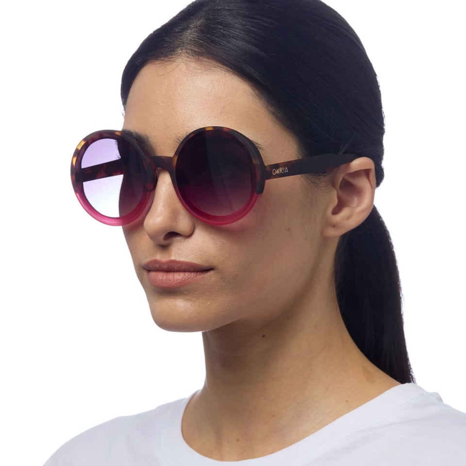 Zonnebril MONICA Round Havana Pink OK014-HP