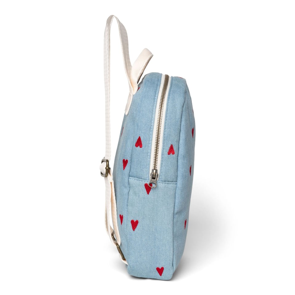 Denim Mini Backpack  Blue Hearts - Blue Hearts / OS