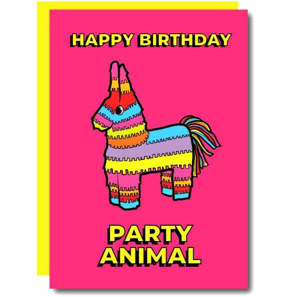 Wenskaart - Happy Birthday Party Animal