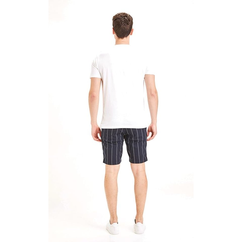 KnowledgeCotton Apparel KnowledgeCotton Apparel Chuck Pin Striped Shorts Total Eclipse