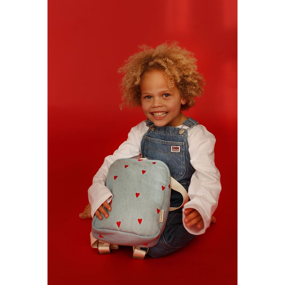 Denim Mini Backpack  Blue Hearts - Blue Hearts / OS