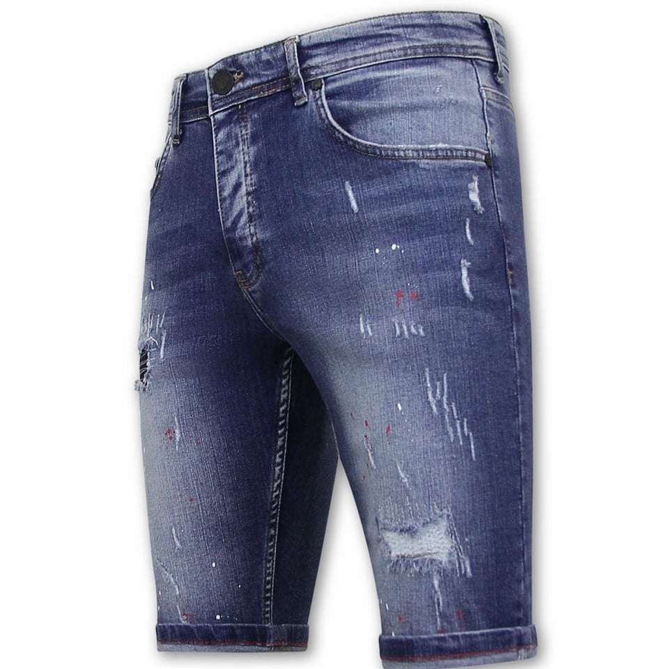 Korte Broek Met Verfspatten Heren - 1043 - Blauw