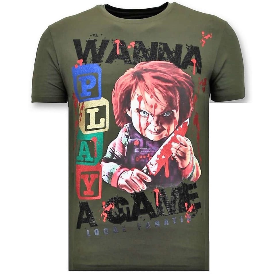 Stoere Heren T-Shirt - Chucky Childs Play - Groen