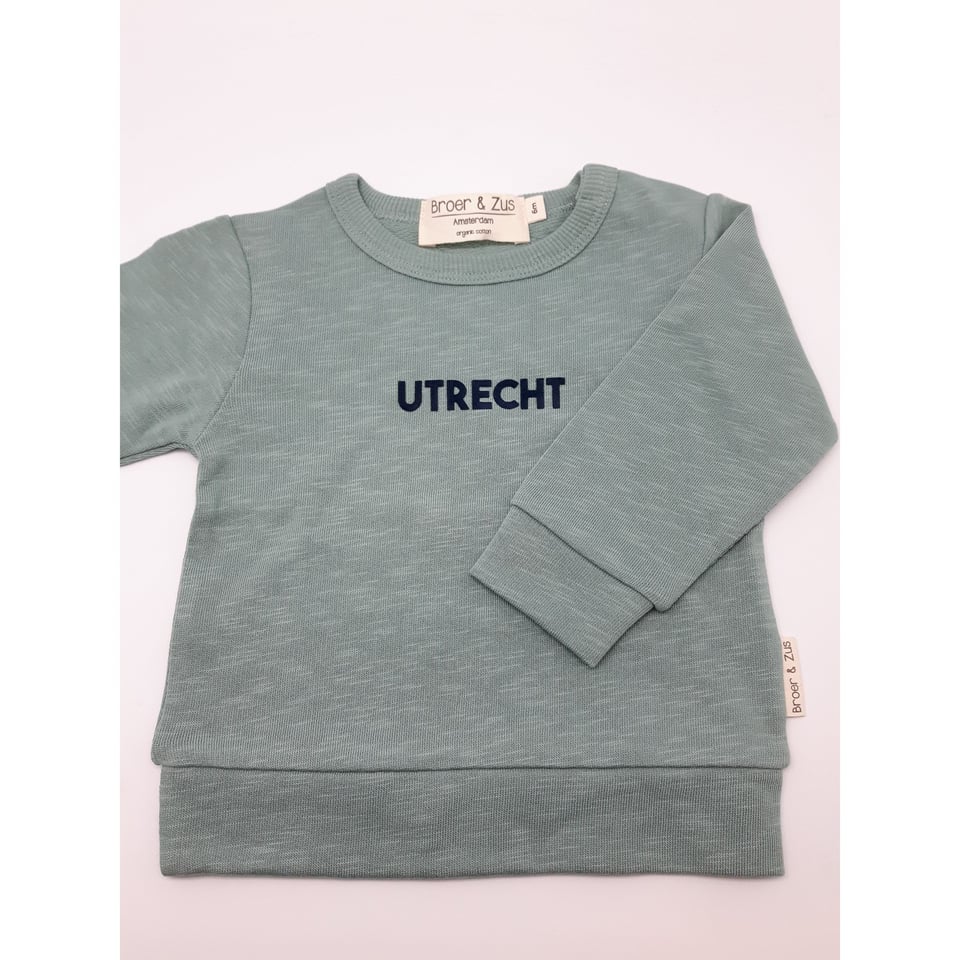 Broer & Zus Utrecht Trui 6m Cactus & Marineblauw