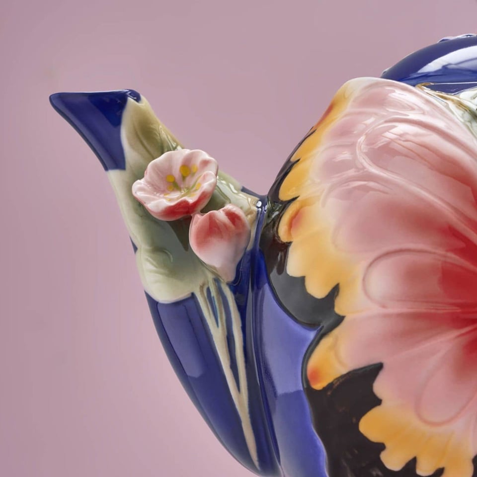 Theepot Butterfly Multicolor Aardewerk 24x18cm