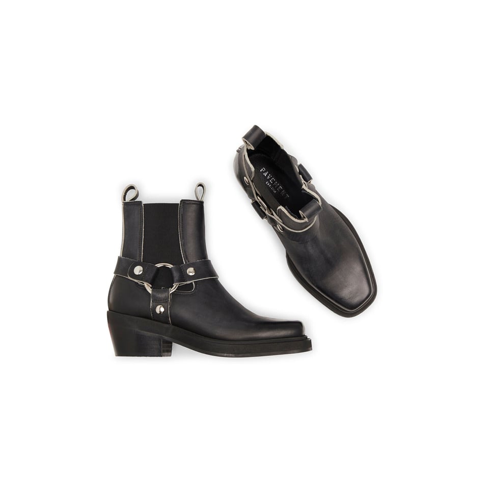 Pavement Dusty Buckle Two-Tone Boots - Black Matte