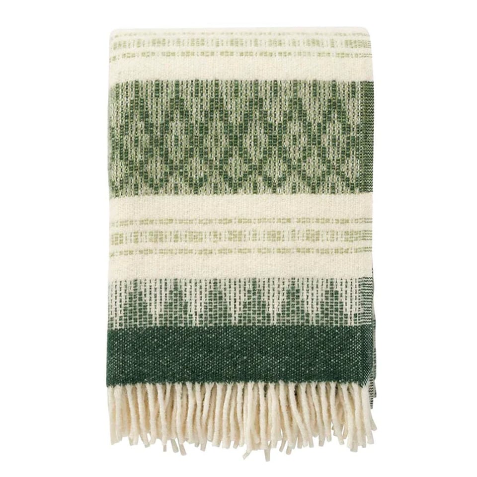 Freja Forest Green (Groen), Wollen Plaid