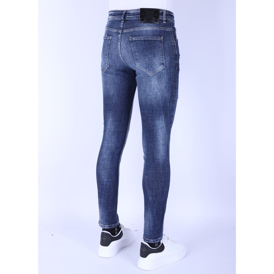 Denim Blue Stone Washed Jeans Slim Fit -1103 - Blauw