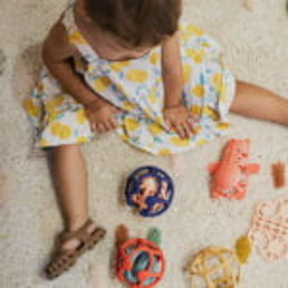 Little L Soft Toys Teether Oranje Blauw