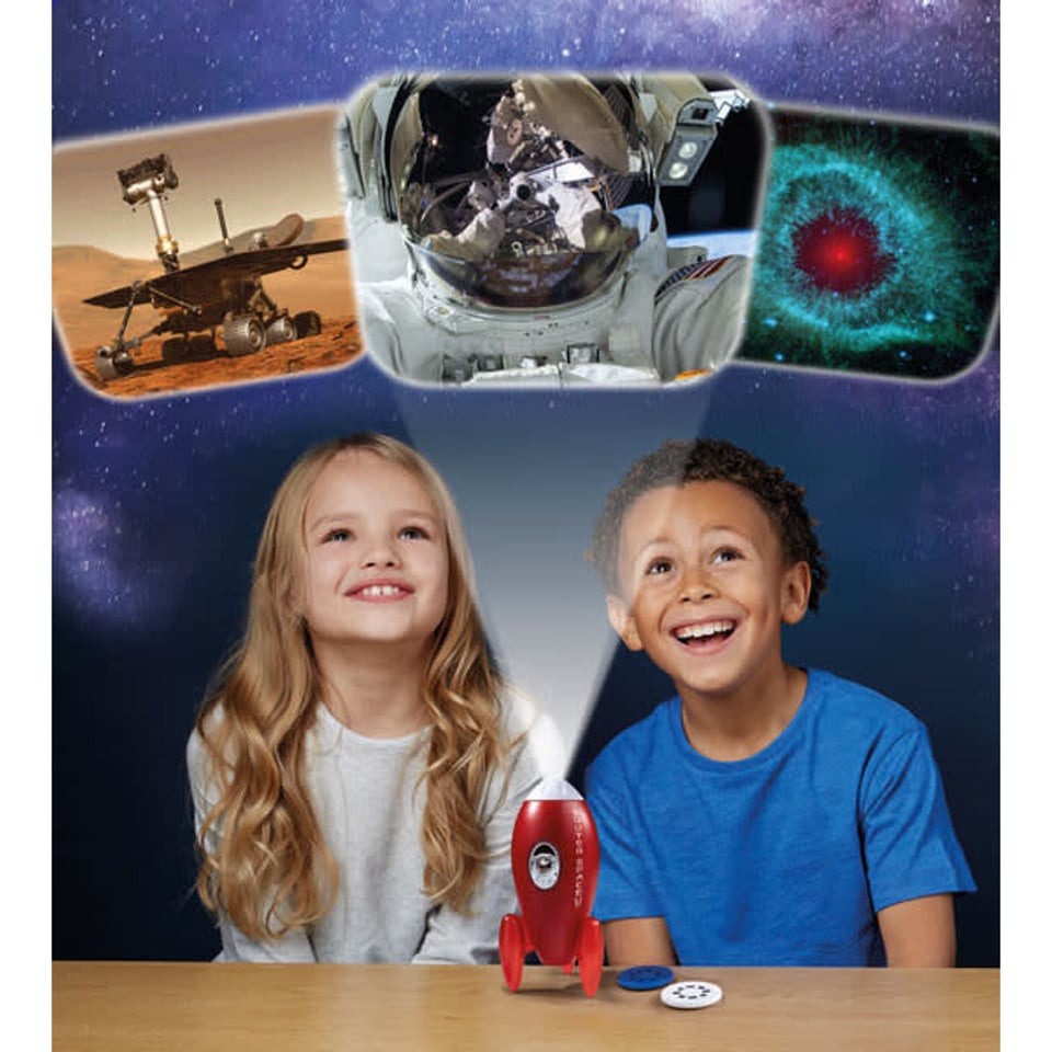 Brainstorm Toys Outer Space Rocket Projector & Nightlight 3+