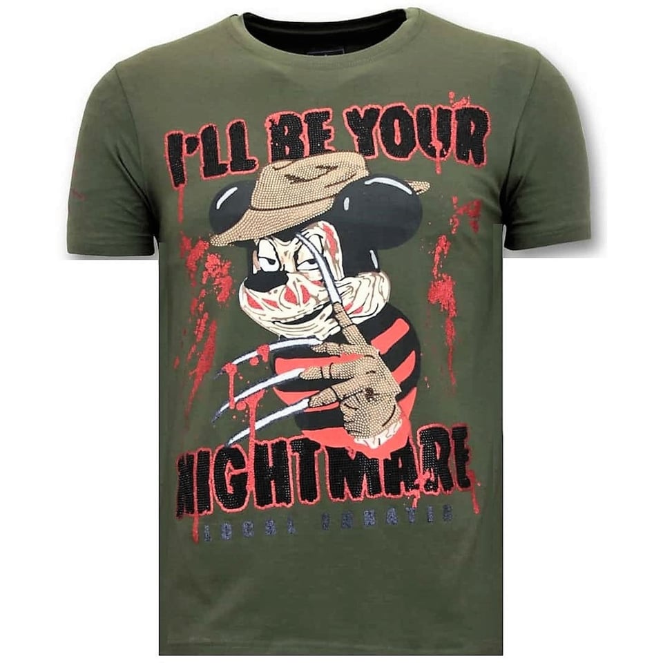 Exclusieve Heren T-Shirt - Freddy Krueger - Groen