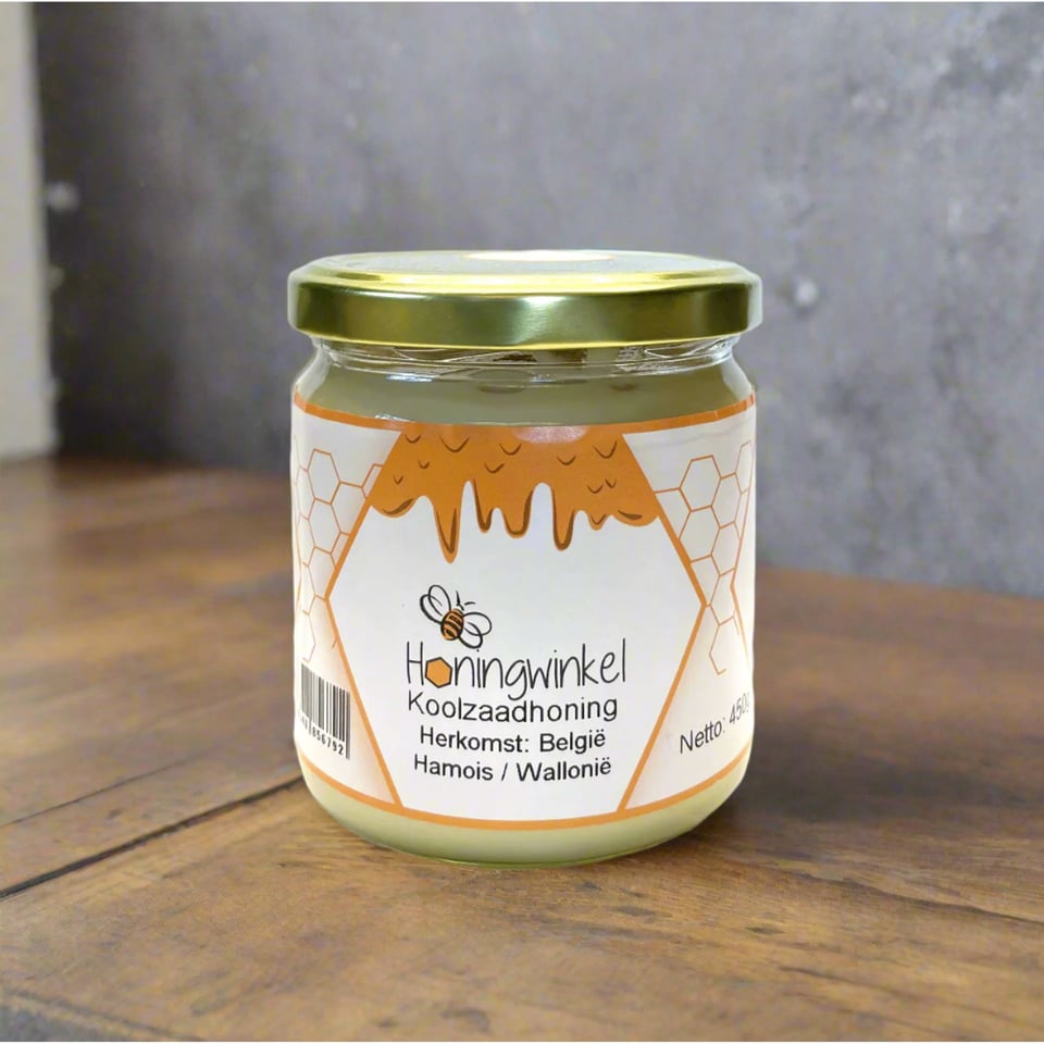 Koolzaadhoning 450g België Honingwinkel (crème) - 450g