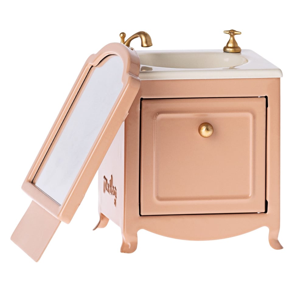 Maileg Sink Dresser with Mirror, Mouse - Dark Powder