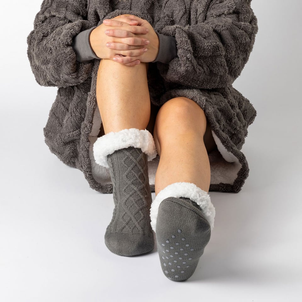 Huis Sokken Elza Charcoal Grijs - One Size