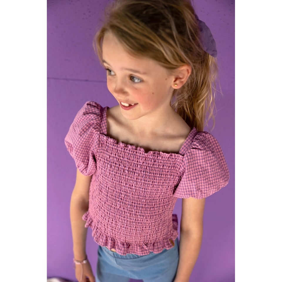 Nixnut Smock Top Purple Checkered