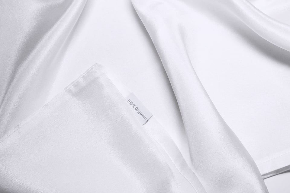 White Silk Satin Pillowcase