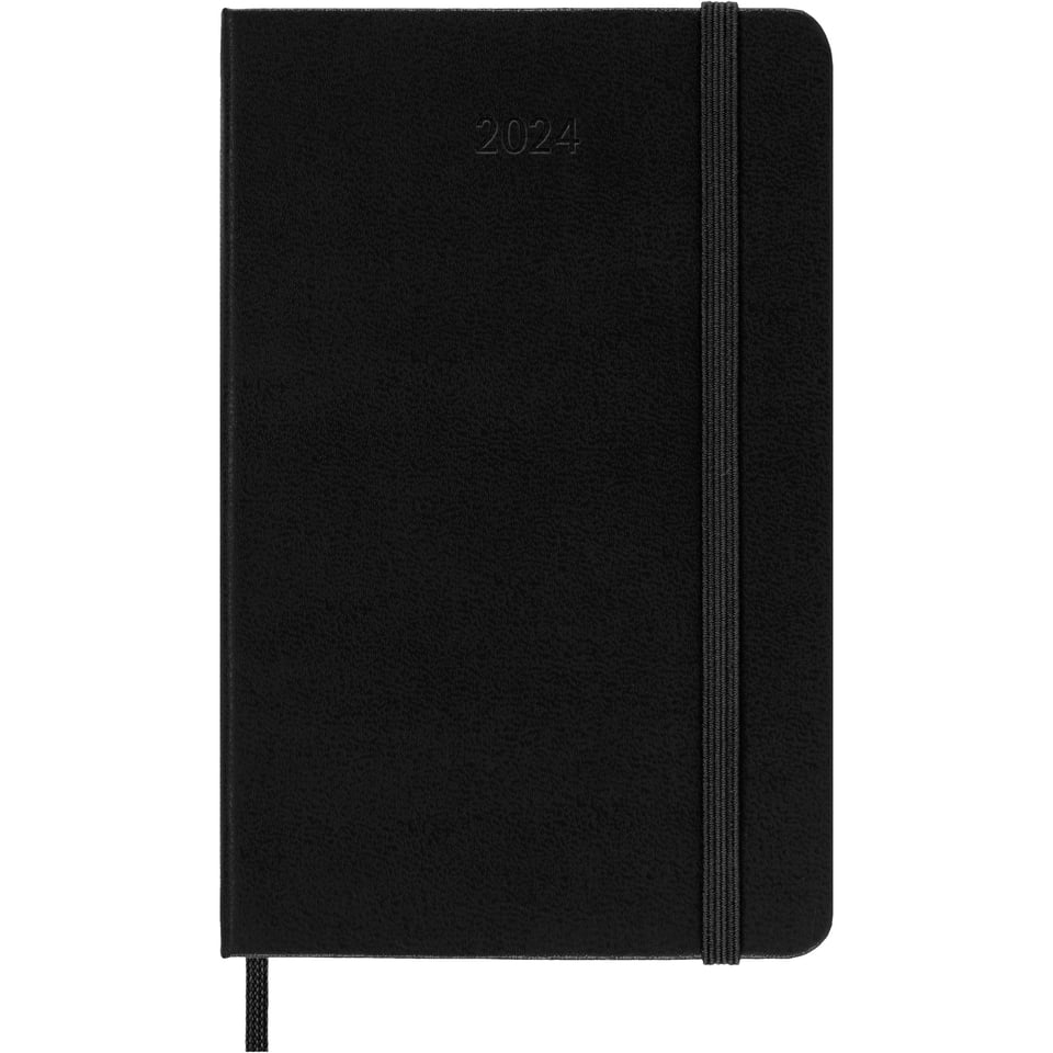 Moleskine 2024 diary hardcover pocket week on 2 pages - black