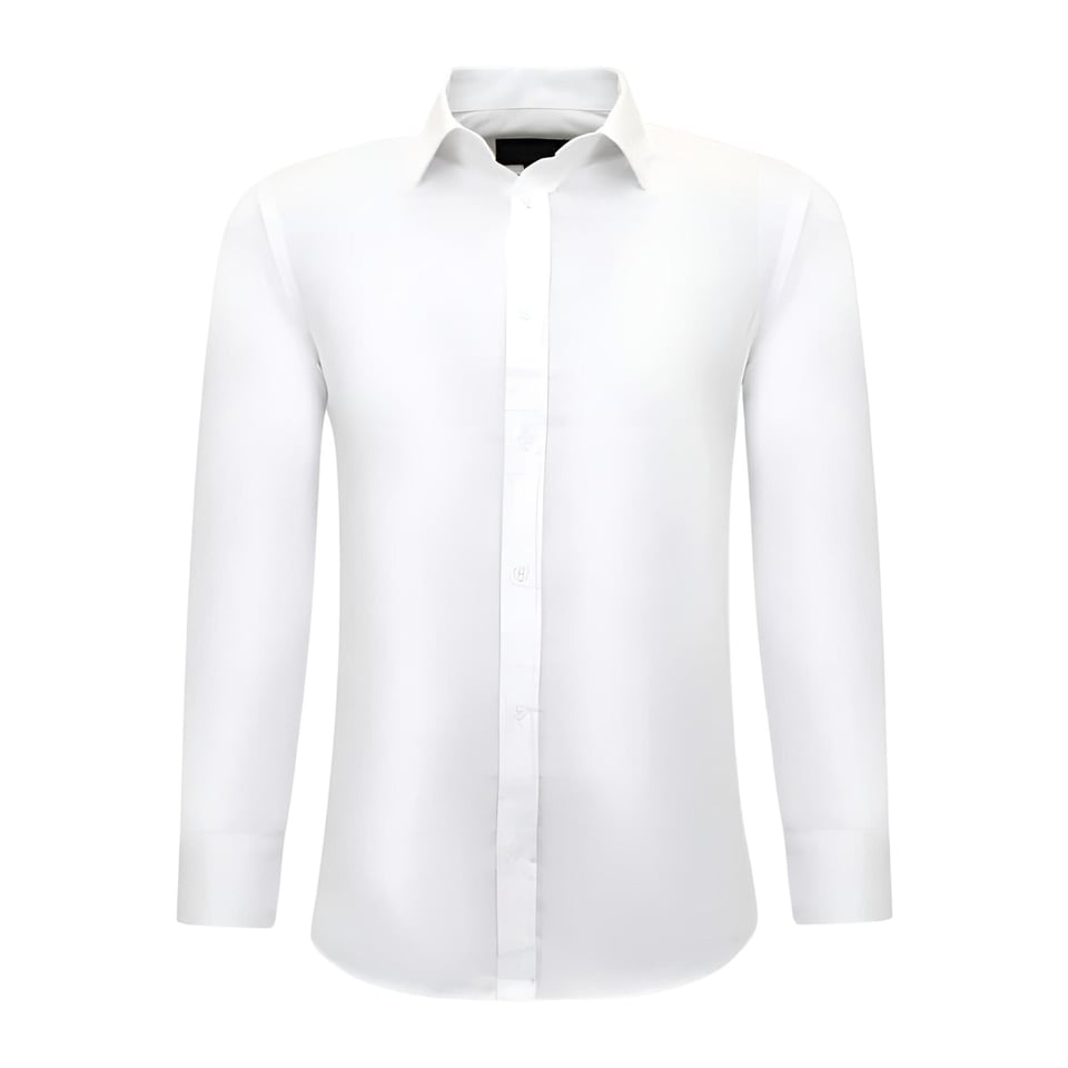 Luxe Trendy Blanco Overhemden Heren - Slim Fit - 3079 - Wit
