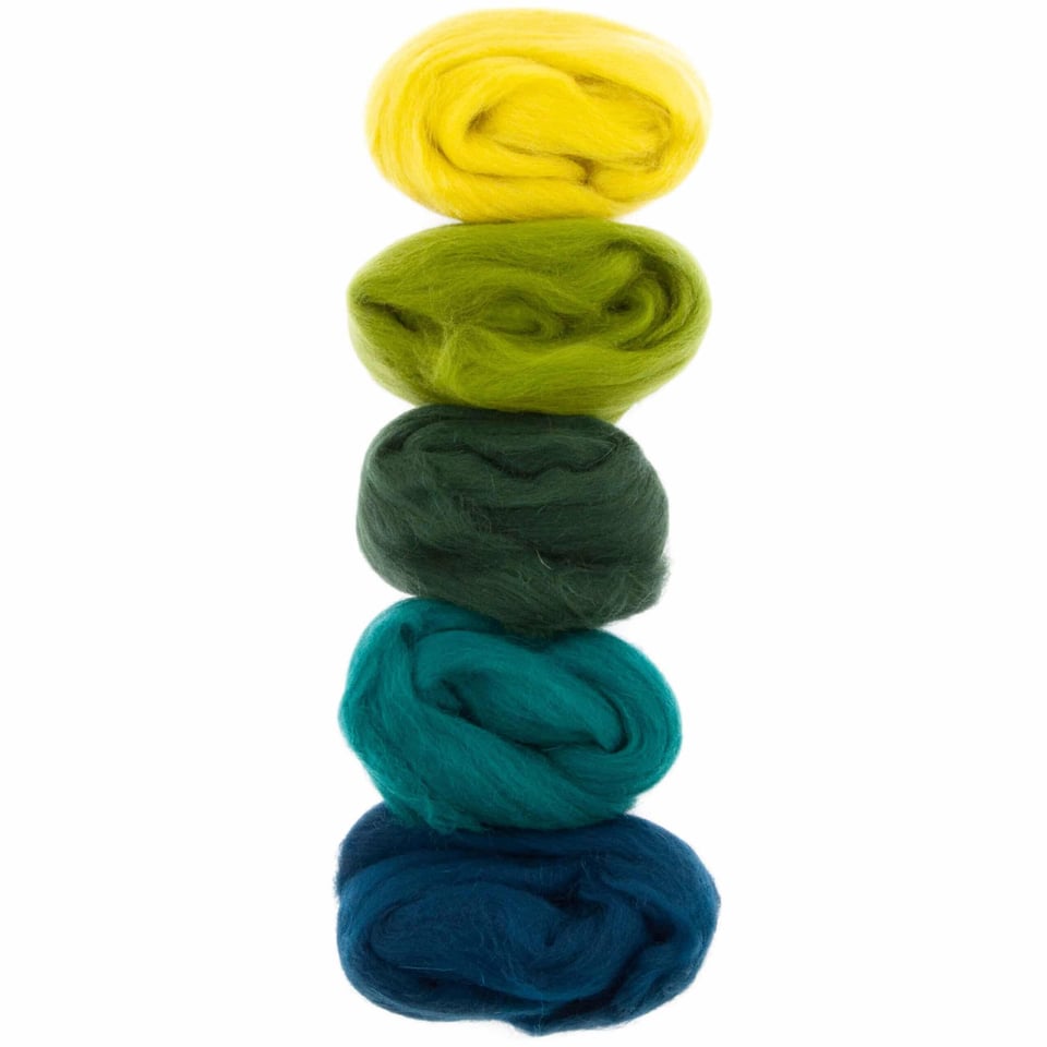 Europese Merino Lontwol Kleurset 7 Green