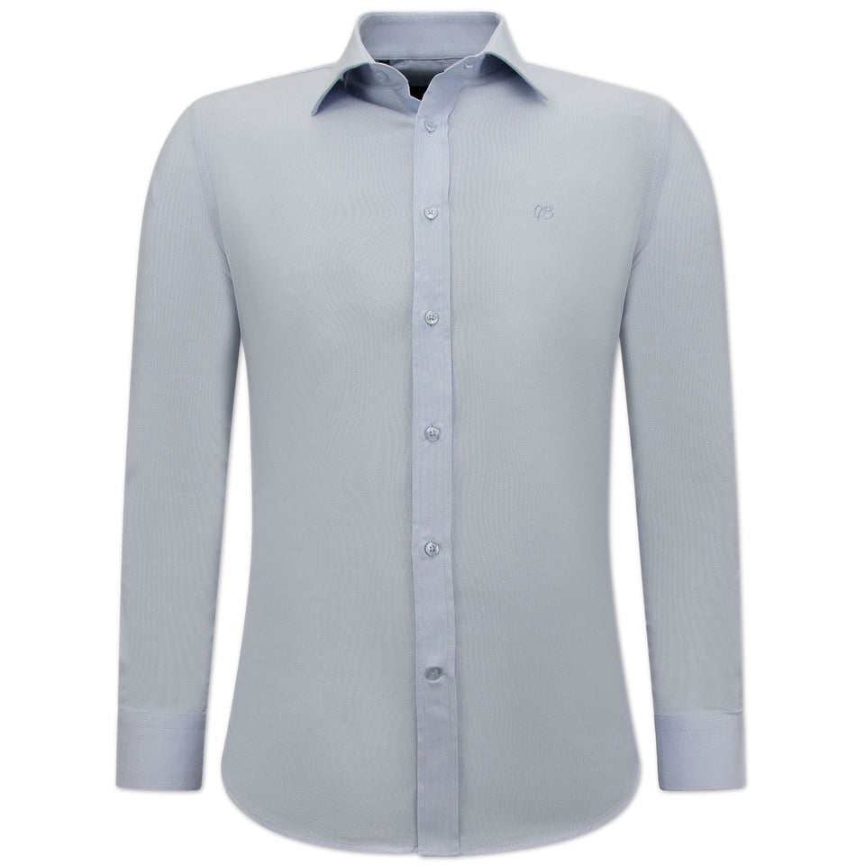 Zakelijke Nette Oxford Shirts Heren - Slim Fit Stretch - Licht Blauw