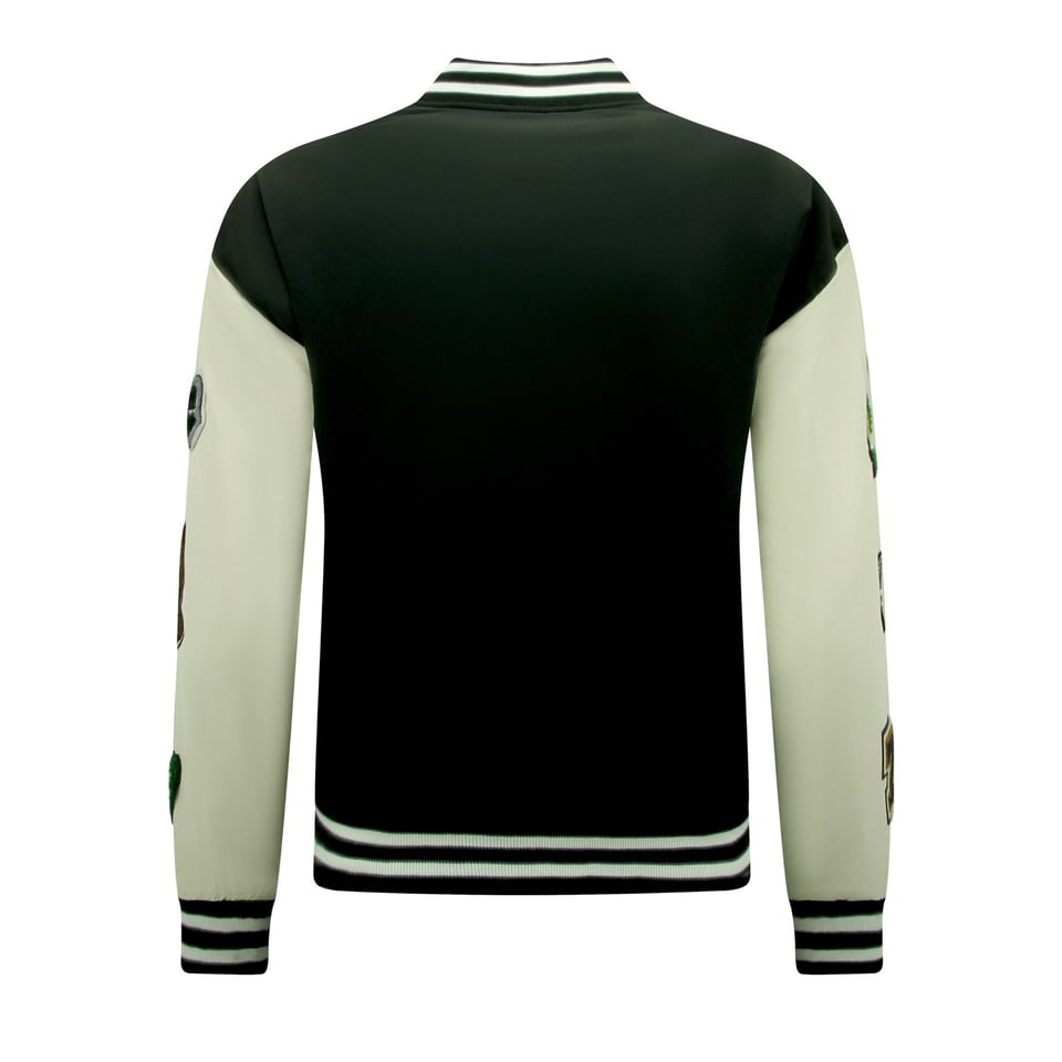 Letterman Jacket Heren Oversized - 8633 - Zwart