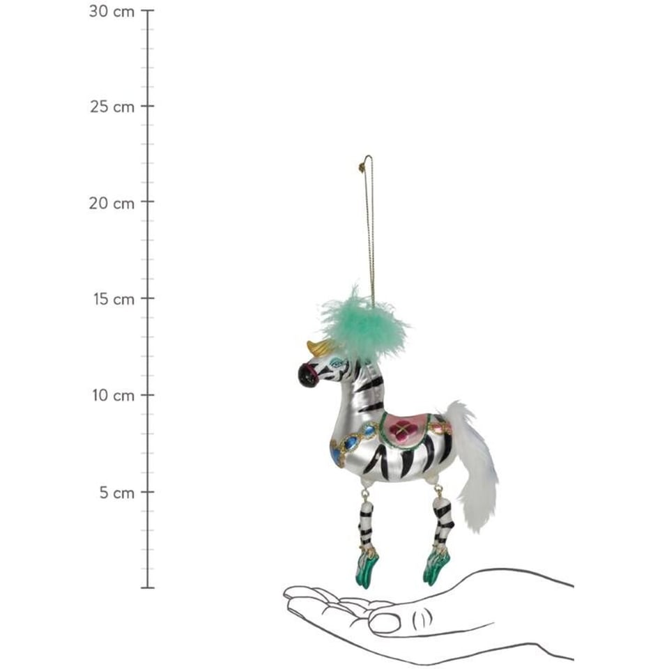 Kerstbal Zebra Met Bungelende Voeten