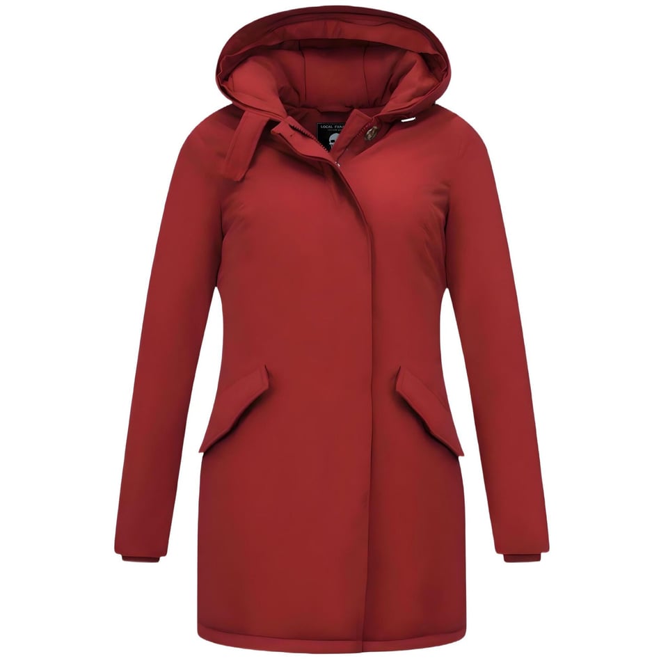 Winterjas Getailleerd Dames Met Capuchon - 280 - Rood