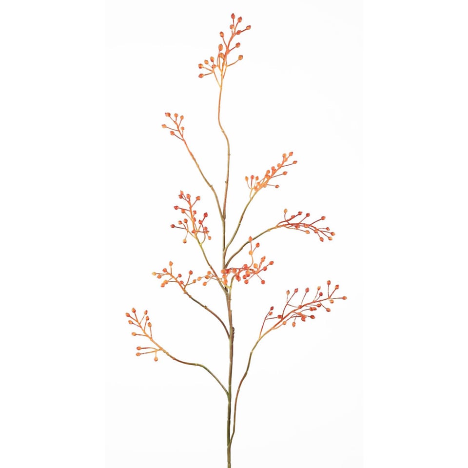 Kunstbloem Rozenbottel Oranje Op Tak 110cm