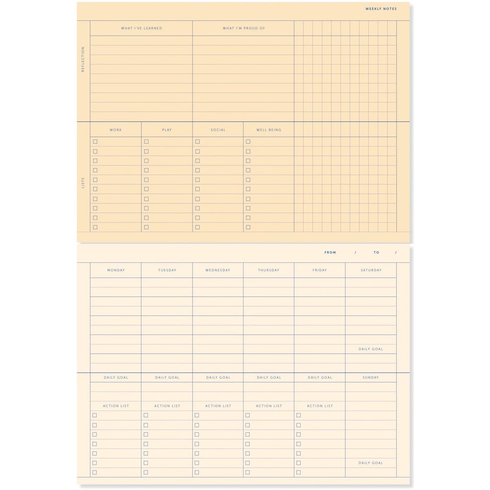 A-JournalDesk Planner/week Planner Lavendel Blauw