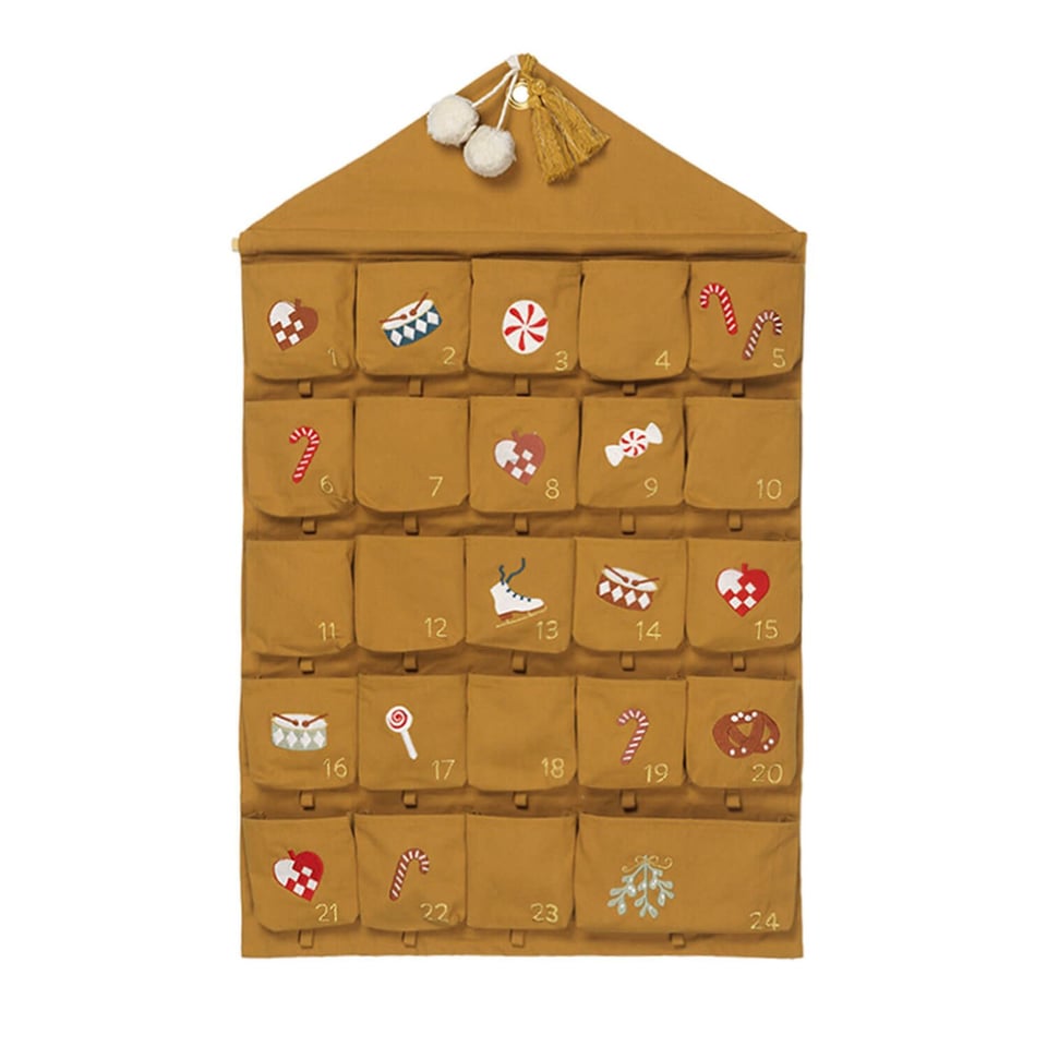 FABELAB Christmas Wall Calendar, Nostalgia Embroidery 