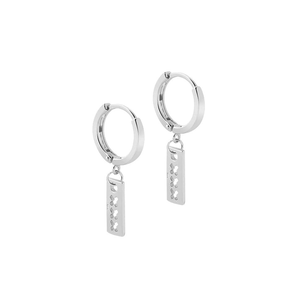 Three Crosses Amsterdam Silver Hoops