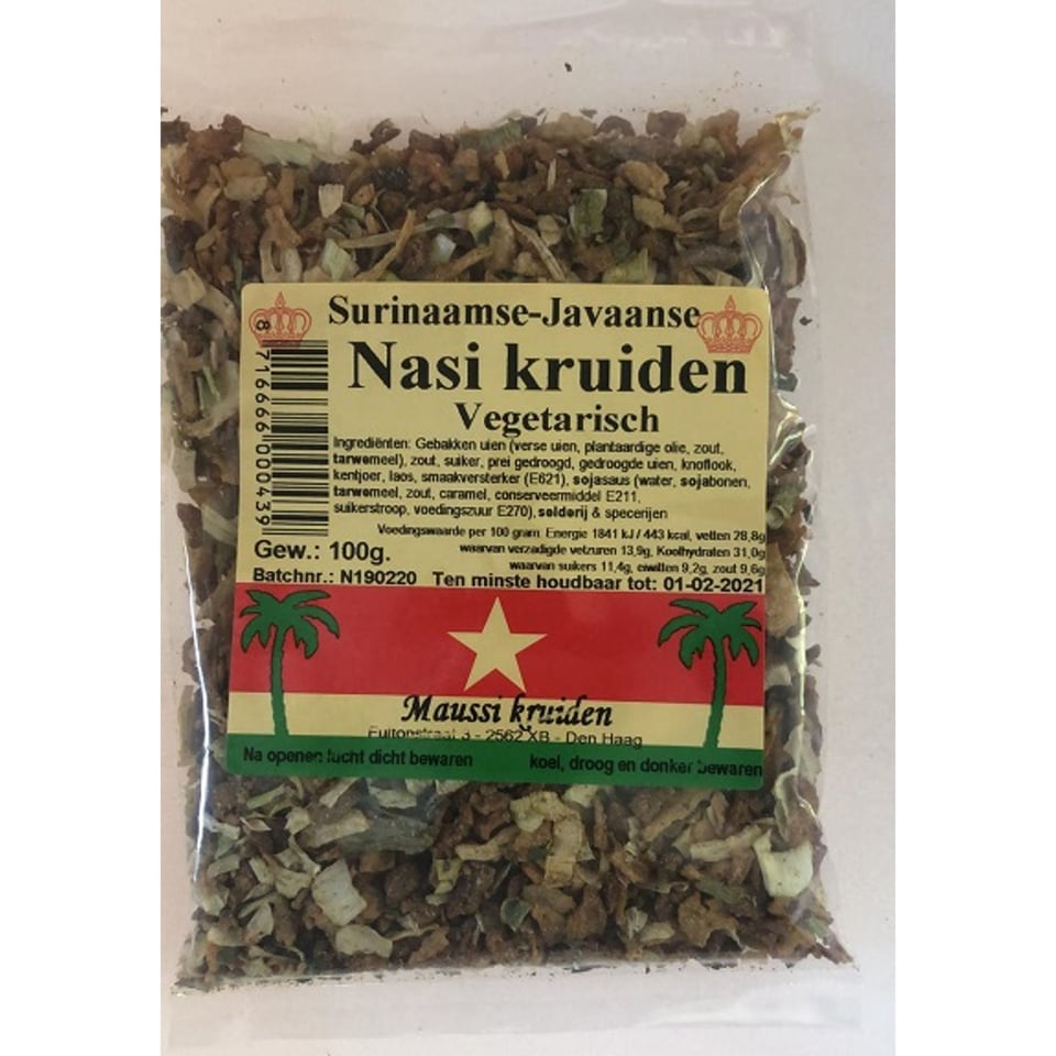 Maussi Kruiden Nasi Kruiden Vegetariseh 100 Grams