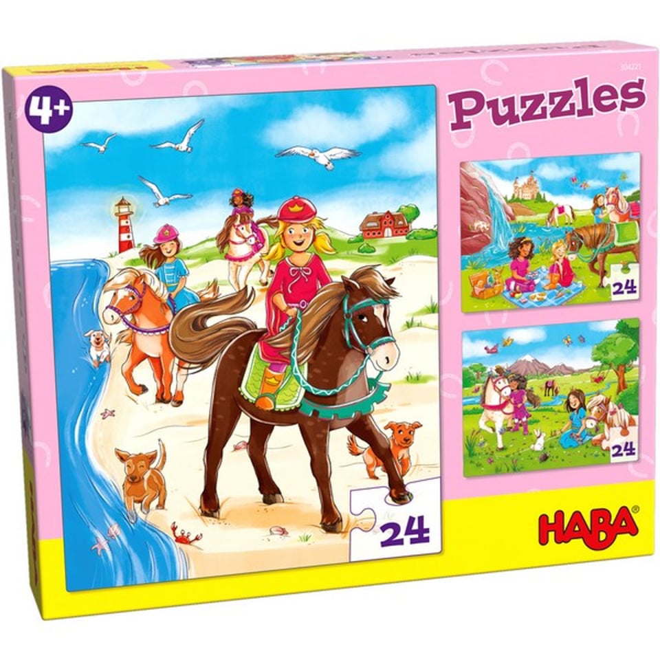 3-in-1-Puzzel Paardenvriendinnen