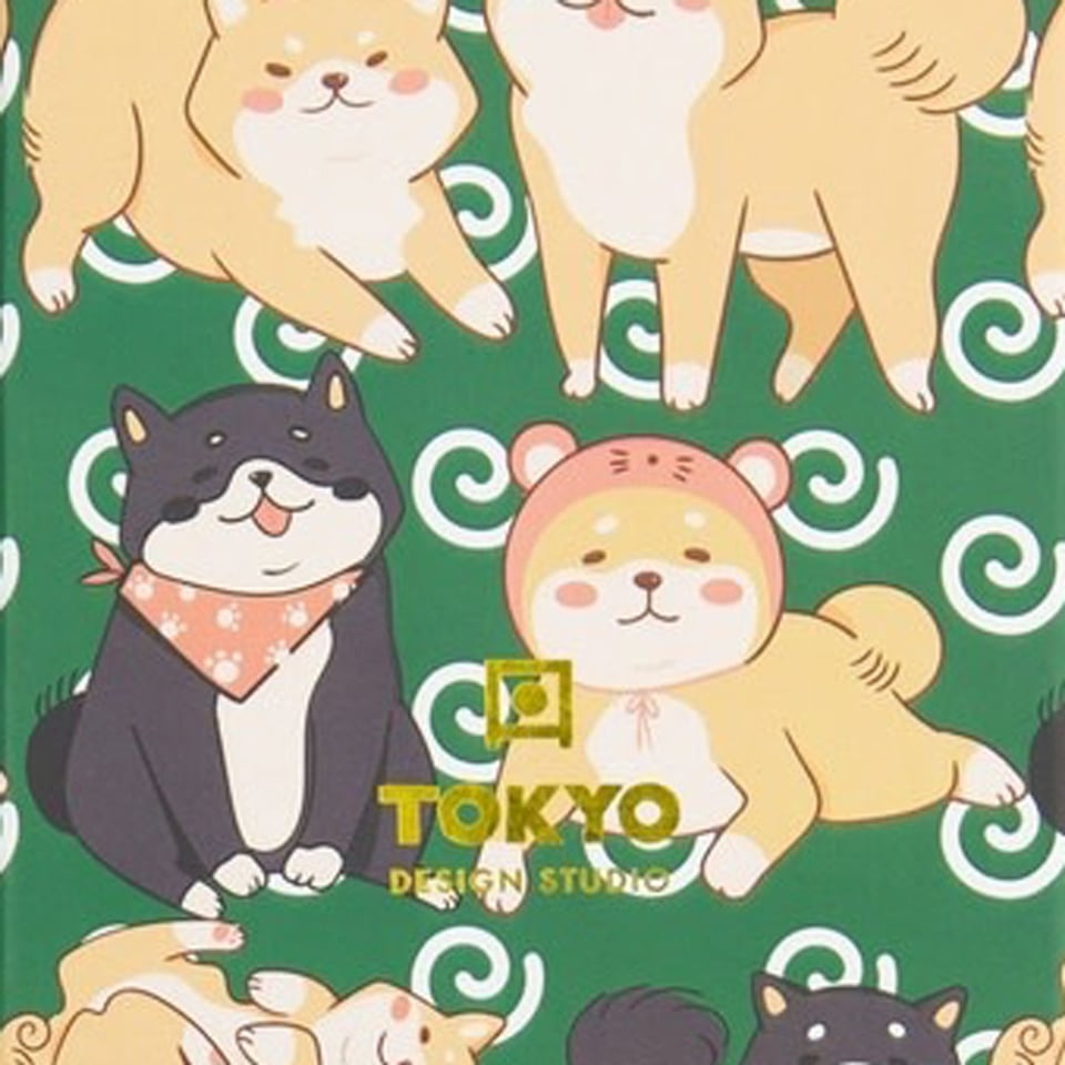 Eetstokjes Shiba Dog Groen Set 5 in Cadeau Doos