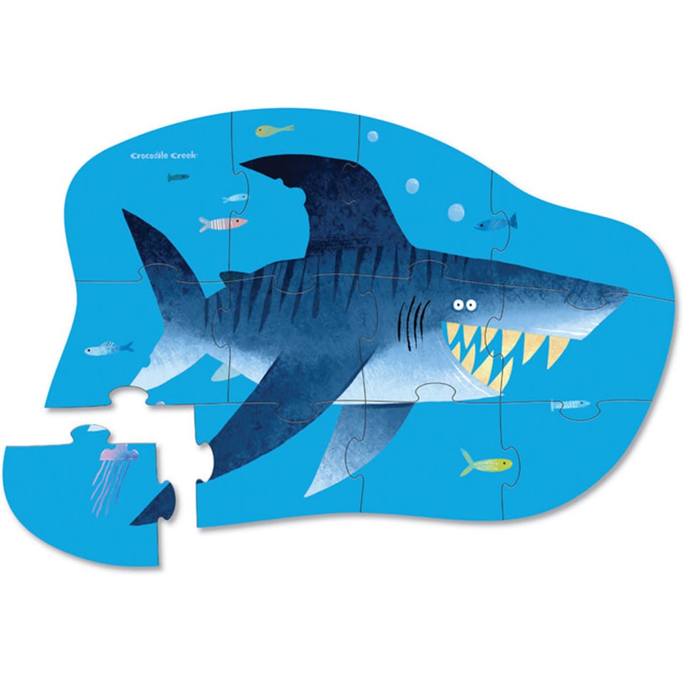 Crocodile Creek Mini Shaped Puzzle Shark 12 Stukjes 2+