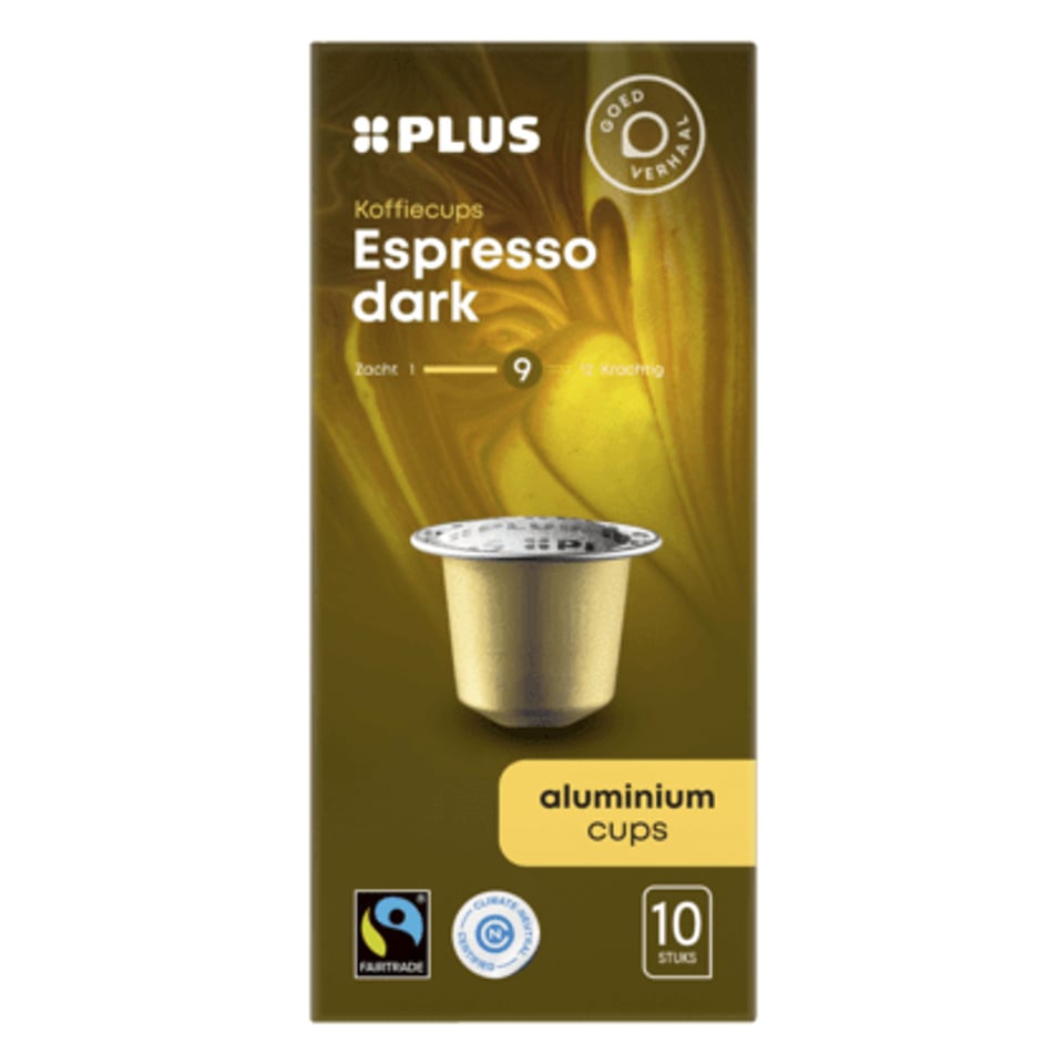 PLUS Koffiecups Espresso Dark Sterkte 9