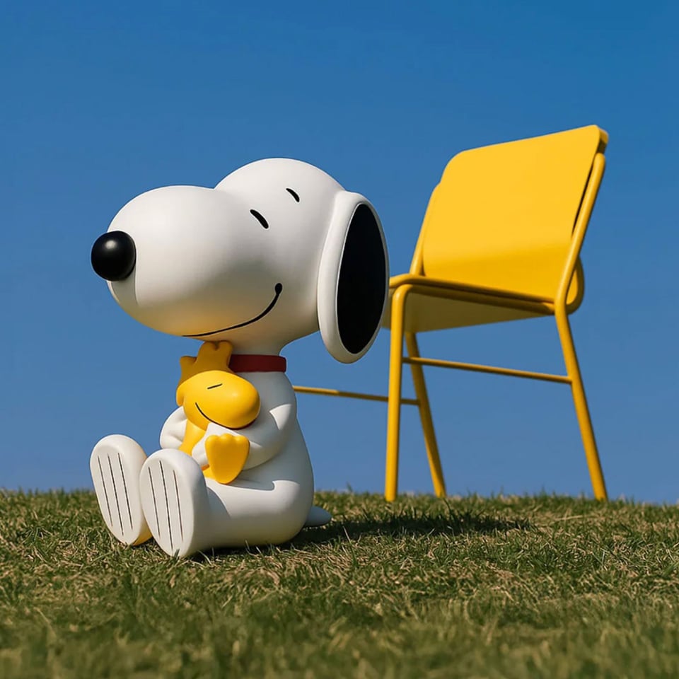 Beeld Snoopy & Woodstock Wit Kunststof 14x25cm
