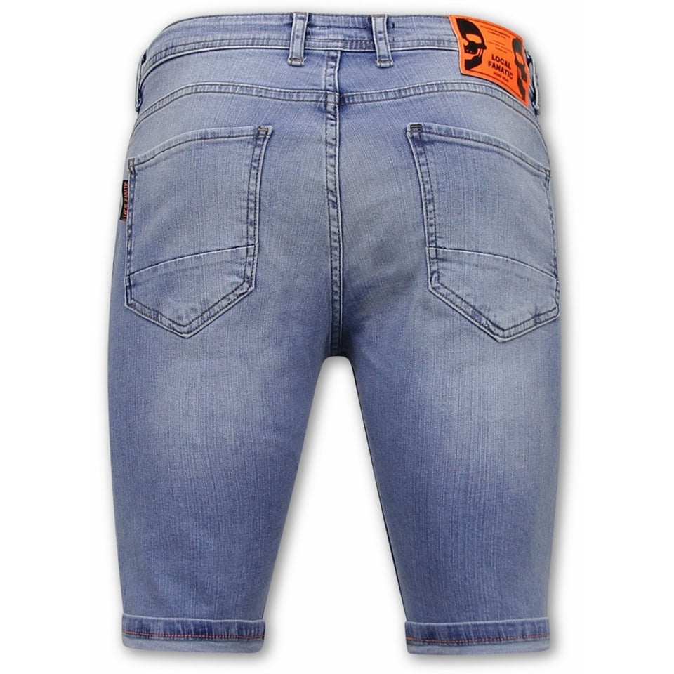 Heren Denim Korte Jeans Slim Fit - 1048 - Blauw