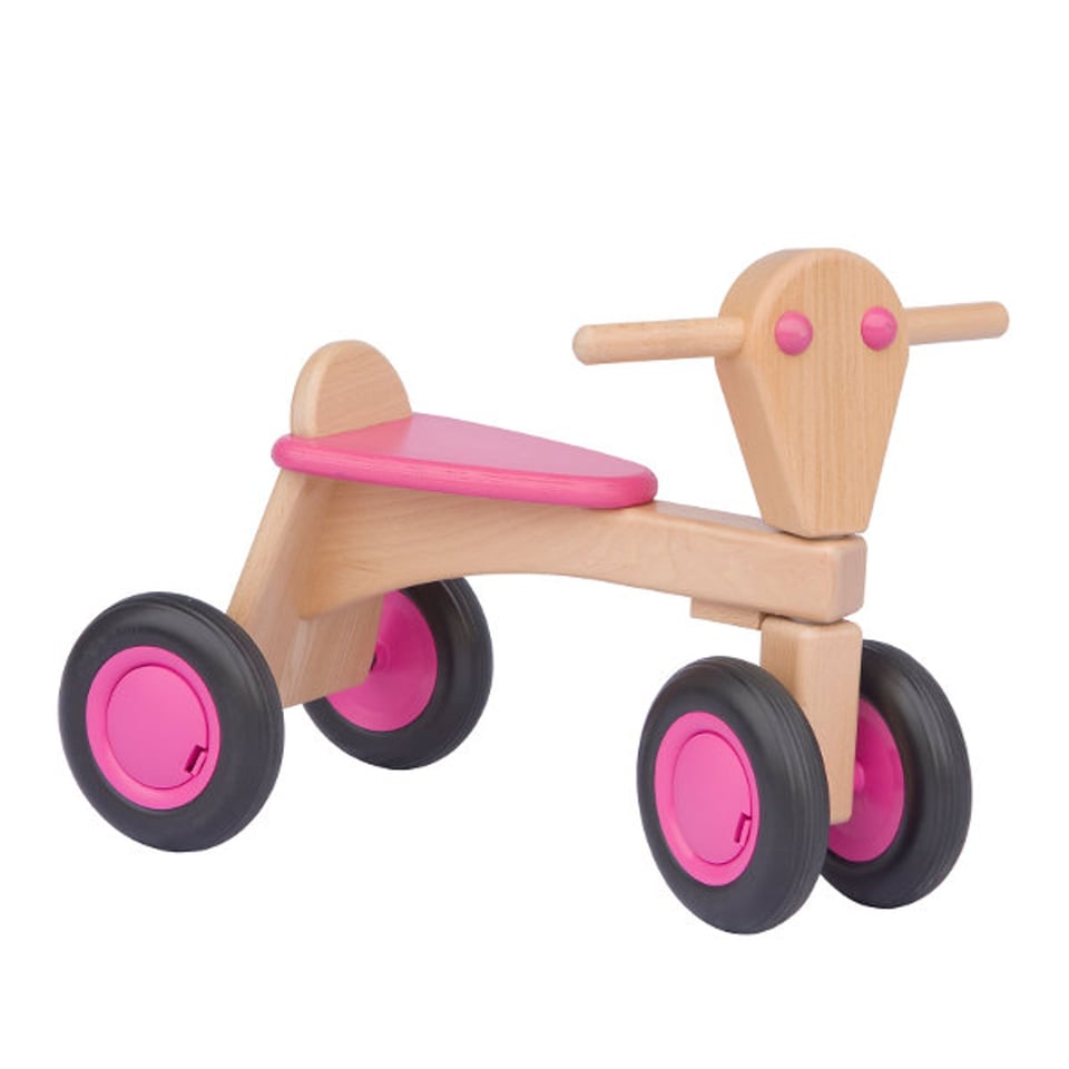 Van Dijk Toys Houten Loopfiets Roze Beukenhout