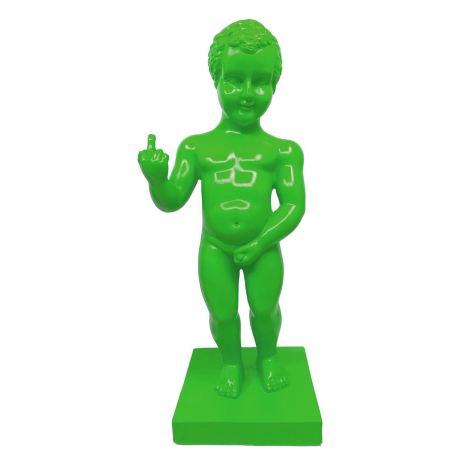 Beeldje Manneke Pis F*ck You Groen 30cm